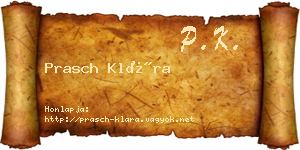 Prasch Klára névjegykártya